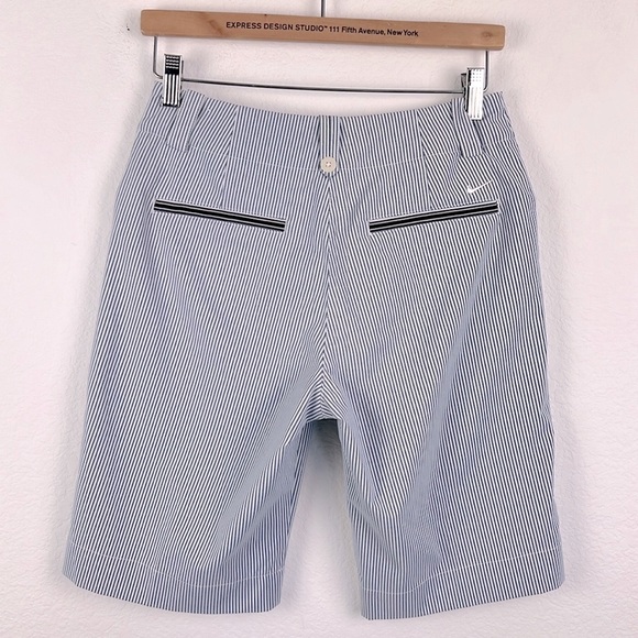 Nike Golf Womens Dri Fit Blue and White Striped Shorts Womens Size 4 - Picture 4 of 5